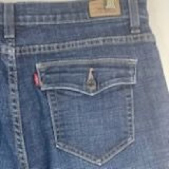 Levis Perfectly Slimming Jeans 16 M High Rise Boot Cut Stretch Medium Wash - Picture 4 of 11